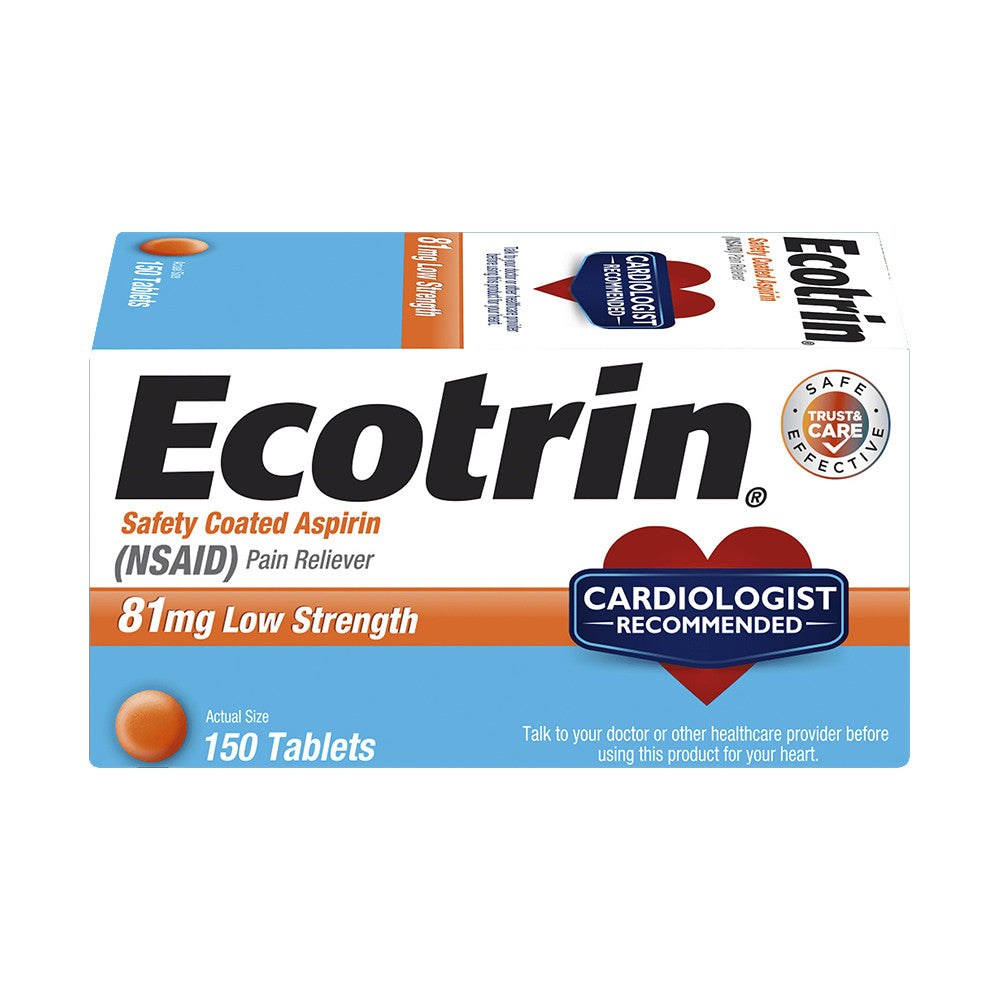 Ecotrin Adult Low Dose Safety Coated Aspirin 81Mg Tablets - 150 Ea